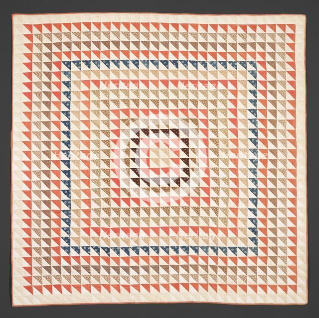 Quilt (Triangles), 1870s. Creator: Unknown.