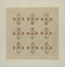 Quilt - Tulip Pattern, c. 1939. Creator: Fred Hassebrock
