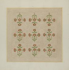 Quilt - Tulip Pattern, c. 1939. Creator: Fred Hassebrock