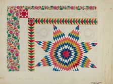 Quilted Applique Coverlet, c. 1936. Creator: Edward L Loper