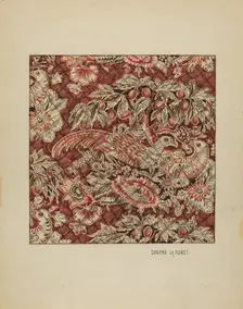 Quilted Chintz Coverlet, c. 1936. Creator: Eugene La Foret