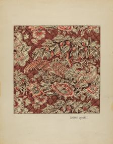 Quilted Chintz Coverlet, c. 1936. Creator: Eugene La Foret