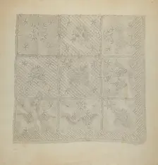 Quilted Coverlet, c. 1938. Creator: A. Zimet