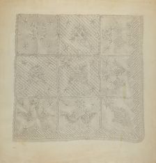 Quilted Coverlet, c. 1938. Creator: A. Zimet