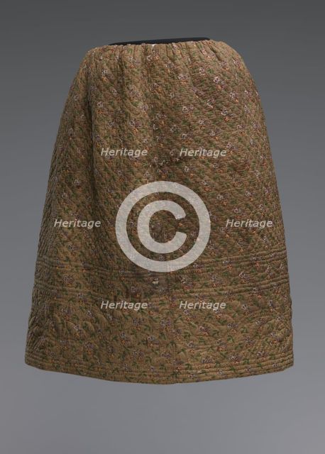 Quilted petticoat, 1830s-1840s; repurposed 1890s. Creator: Unknown.