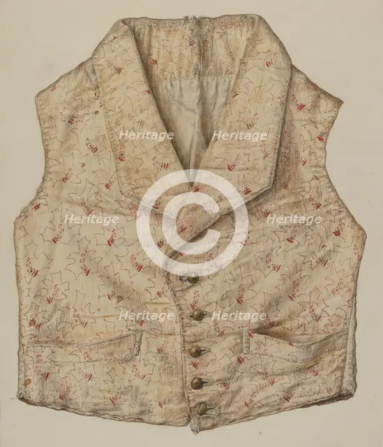Quilted Silk Vest, c. 1942. Creator: Clarence Secor.