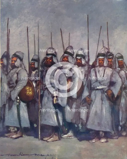 'Quilted Soldiers of Kishengarh', 1903. Artist: Mortimer L Menpes.