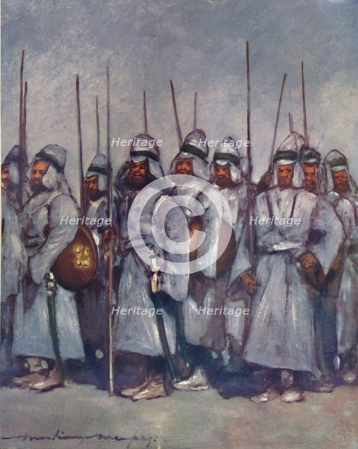 'Quilted Soldiers of Kishengarh', 1903. Artist: Mortimer L Menpes.
