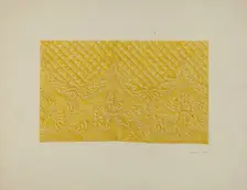 Quilting on Silk (Detail), c. 1940. Creator: Edward Jewett