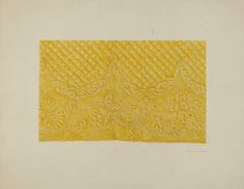 Quilting on Silk (Detail), c. 1940. Creator: Edward Jewett