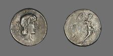 Quinarius (Coin) Depicting the God Apollo, about 90 BCE. Creator: Unknown