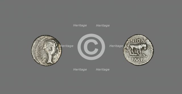 Quinarius (Coin) Depicting the Goddess Victory, about 43-42 BCE. Creator: Unknown.