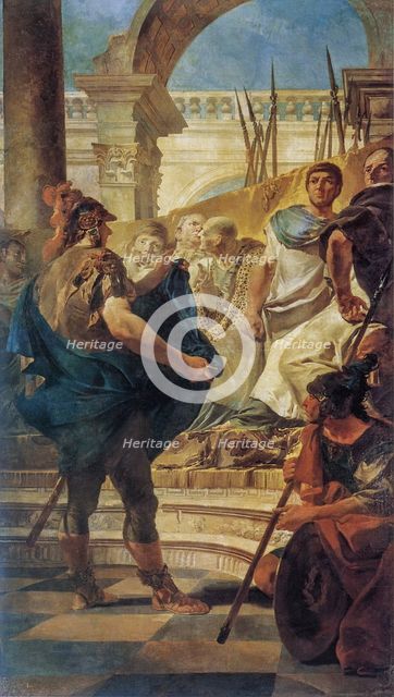 Quintus Fabius Maximus Before the Senate of Carthage, 1728. Creator: Giovanni Battista Tiepolo.