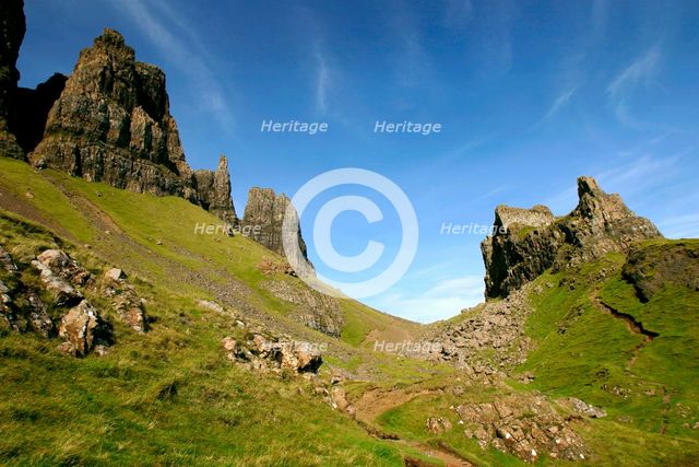 Quiraing, Isle of Skye, Highland, Scotland. Creator: Peter Thompson.