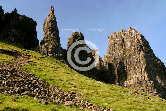 Quiraing, Isle of Skye, Highland, Scotland. Creator: Peter Thompson.