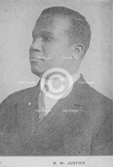 R. W. Justice, 1918-1922. Creator: Unknown.