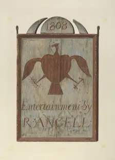 R. Angell's Tavern Sign, c. 1939. Creator: John Matulis