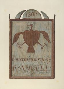 R. Angell's Tavern Sign, c. 1939. Creator: John Matulis