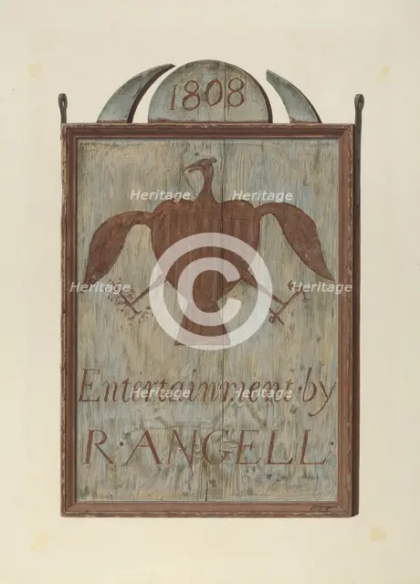 R. Angell's Tavern Sign, c. 1939. Creator: John Matulis.