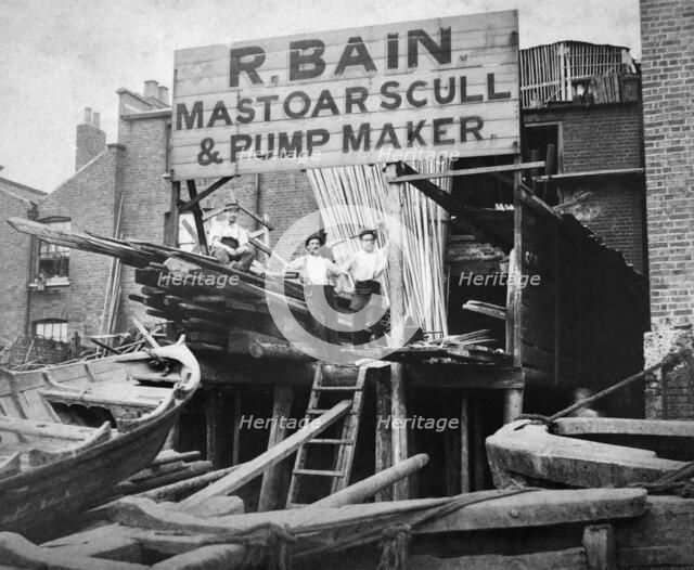 R Bain, Boatbuilder, Fore Street, Lambeth, London, c1861. Artist: William Strudwick