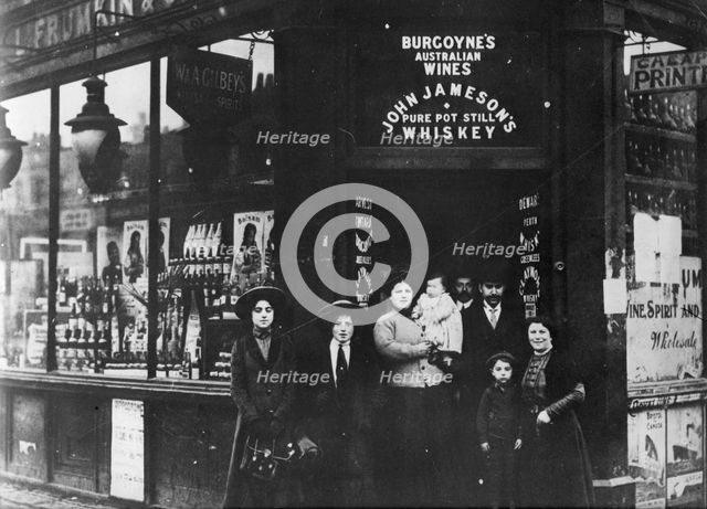 R Frumkin Wine Shop, Commercial Street, London, 1910. Creator: Unknown.