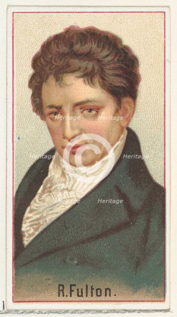 R. Fulton, printer's sample for the World's Inventors souvenir album (A25) for Allen & Gin..., 1888. Creator: Allen & Ginter.