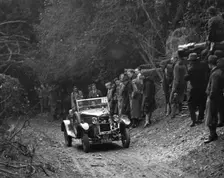 R Peaty's Singer open 4-seater tourer competing in the JCC Half-Day Trial, 1930. Artist: Bill Brunell