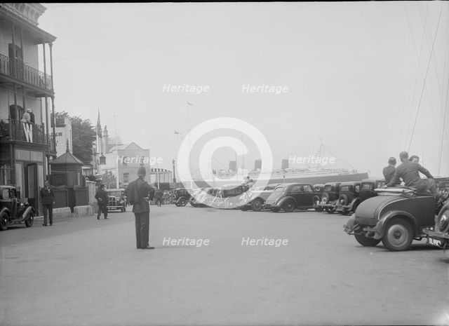 'RMS Queen Mary' passing Cowes, Isle of Wight, August 1936. Creator: Kirk & Sons of Cowes.