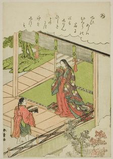 Ro: Seaweed, from the series "Tales of Ise in Fashionable Brocade Pictures (Furyu..., c. 1772/73. Creator: Shunsho