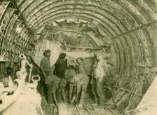 Rotary Cutter at Work in the Enlarged Tube of the City and South London Railway Line c1930. Creator: Unknown