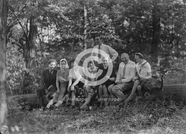 Rothbart, Albert, Mr., group, in the woods, between 1920 and 1935. Creator: Arnold Genthe.