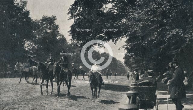 'Rotten Row, Hyde Park', c1900. Artist: Unknown.