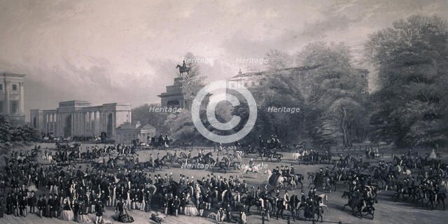 Rotten Row, Hyde Park, London, 1867. Artist: WH Simmons