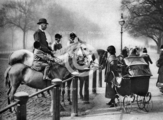 Rotten Row, Hyde Park, London, 1926-1927. Artist: Unknown