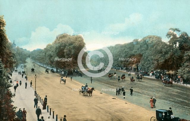 Rotten Row, Hyde Park, London, c1910.  Creator: Unknown.