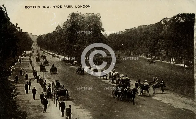 'Rotten Row, Hyde Park, London', late 19th-early 20th century.  Creator: Unknown.