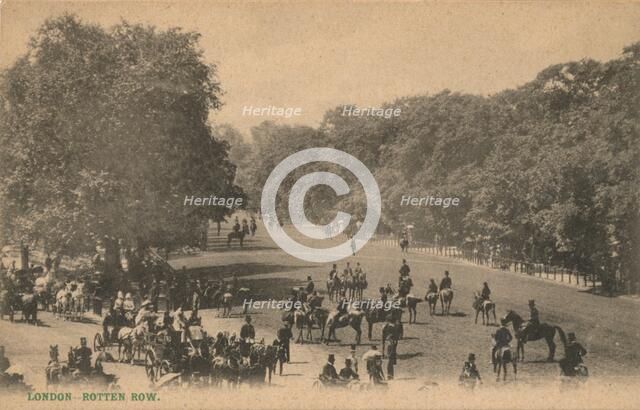 Rotten Row, London, c1900. Artist: Unknown