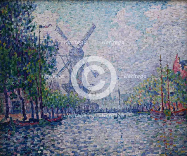 Rotterdam, the mill, the canal, the morning (Rotterdam. Le moulin. Le canal. Le matin), 1906.