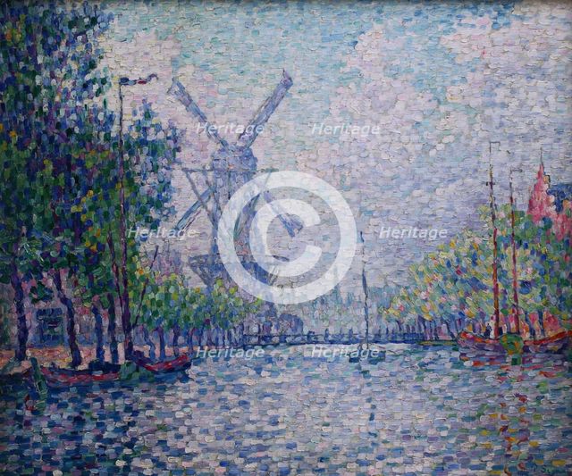 Rotterdam, the mill, the canal, the morning (Rotterdam. Le moulin. Le canal. Le matin), 1906.