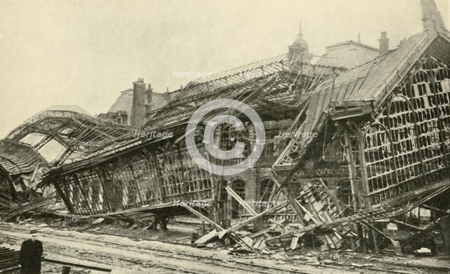 'Roubaix Station, blown up by the Germans during their retreat in October, 1918', (c1920). Creator: Unknown.