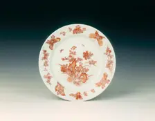 Rouge de fer and gilt plate, Qing dynasty, late Kangxi period, China, 1700-1722. Creator: Unknown