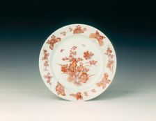 Rouge de fer and gilt plate, Qing dynasty, late Kangxi period, China, 1700-1722. Creator: Unknown