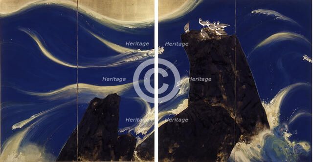 Rough Coast, 1926. Creator: Hirafuku, Hyakusui (1877-1933).