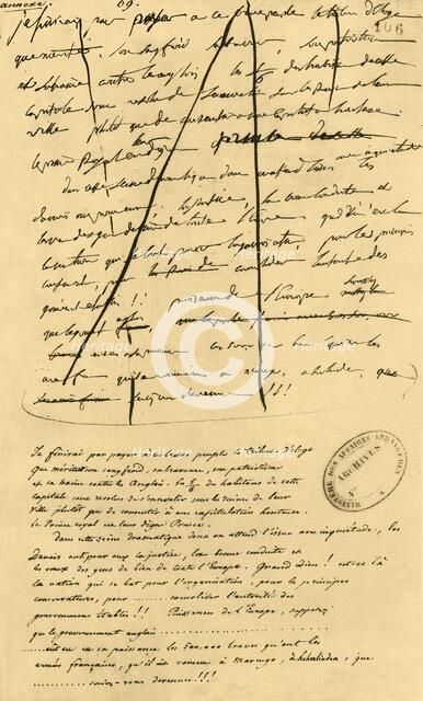 Rough draft of text for inclusion in "Le Moniteur Universel", 16 April 1801, (1921). Creator: Napoleon Bonaparte I.