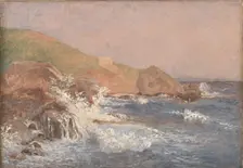 Rough Sea on a Rocky Coast, Capri;A Rocky Coast in Stormy Weather, Capri, 1839. Creator: Christen Købke