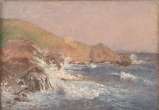 Rough Sea on a Rocky Coast, Capri;A Rocky Coast in Stormy Weather, Capri, 1839. Creator: Christen Købke