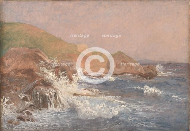Rough Sea on a Rocky Coast, Capri;A Rocky Coast in Stormy Weather, Capri, 1839. Creator: Christen Købke.