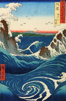 Rough Sea at Naruto in Awa Province. From the Series "Famous Views of the 60 Provinces", c1855. Creator: Hiroshige; Utagawa (1797-1858)