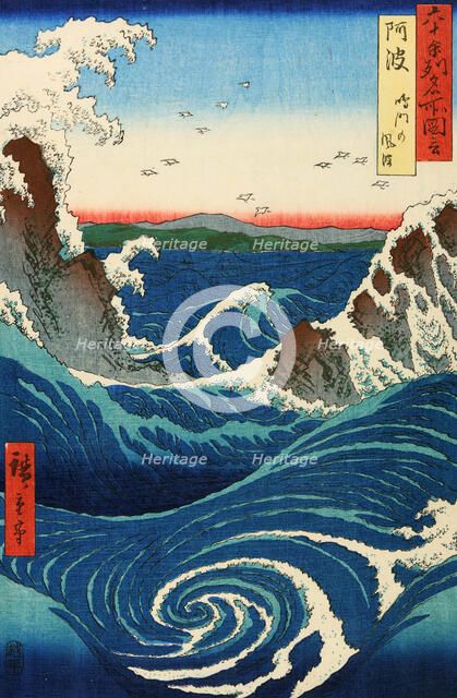 Rough Sea at Naruto in Awa Province. From the Series "Famous Views of the 60 Provinces", c1855. Creator: Hiroshige; Utagawa (1797-1858).