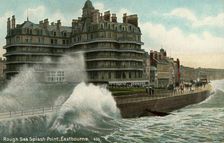Rough sea, Splash Point, Eastbourne, Sussex, c1912